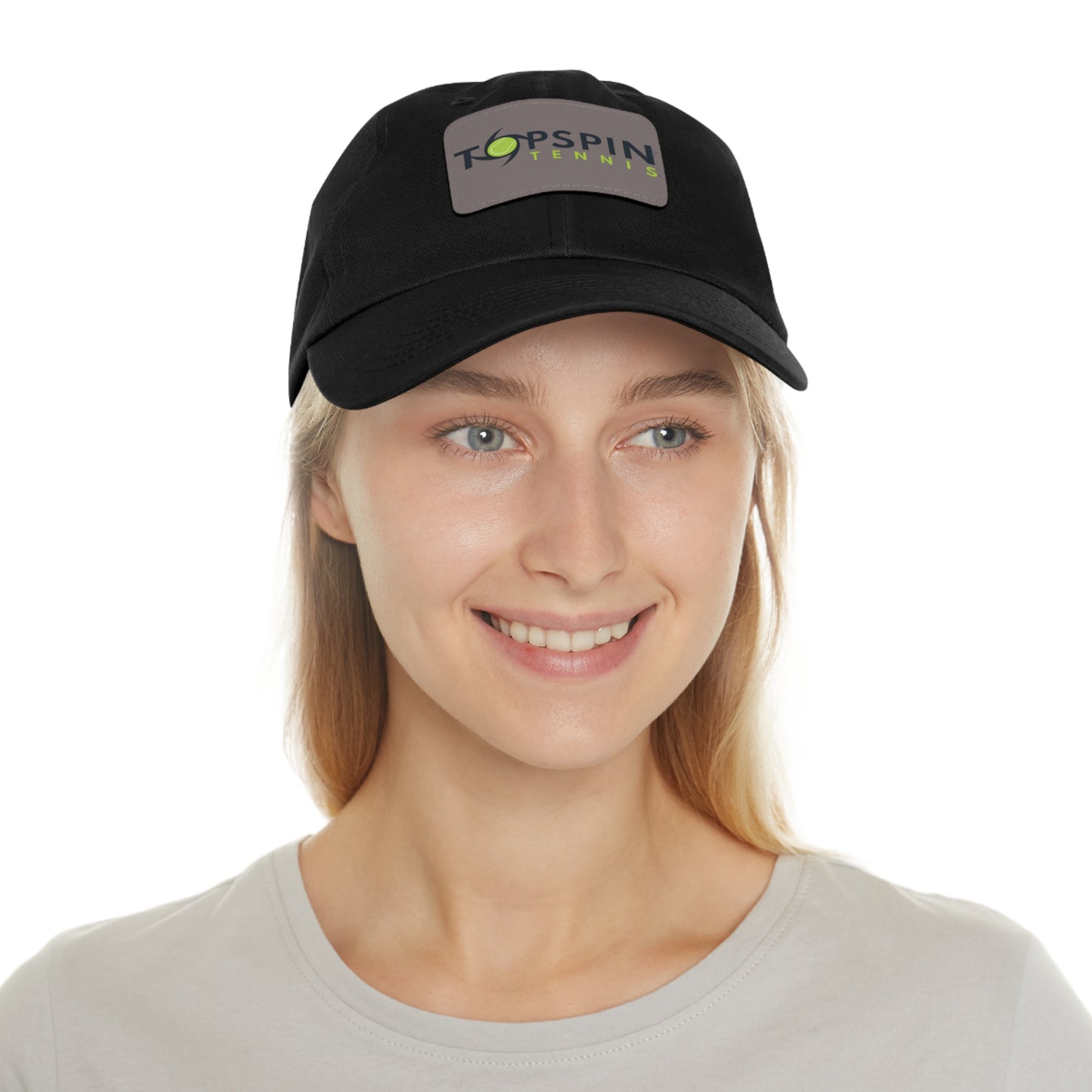 Topspin Tennis Baseball Cap with Leather Patch